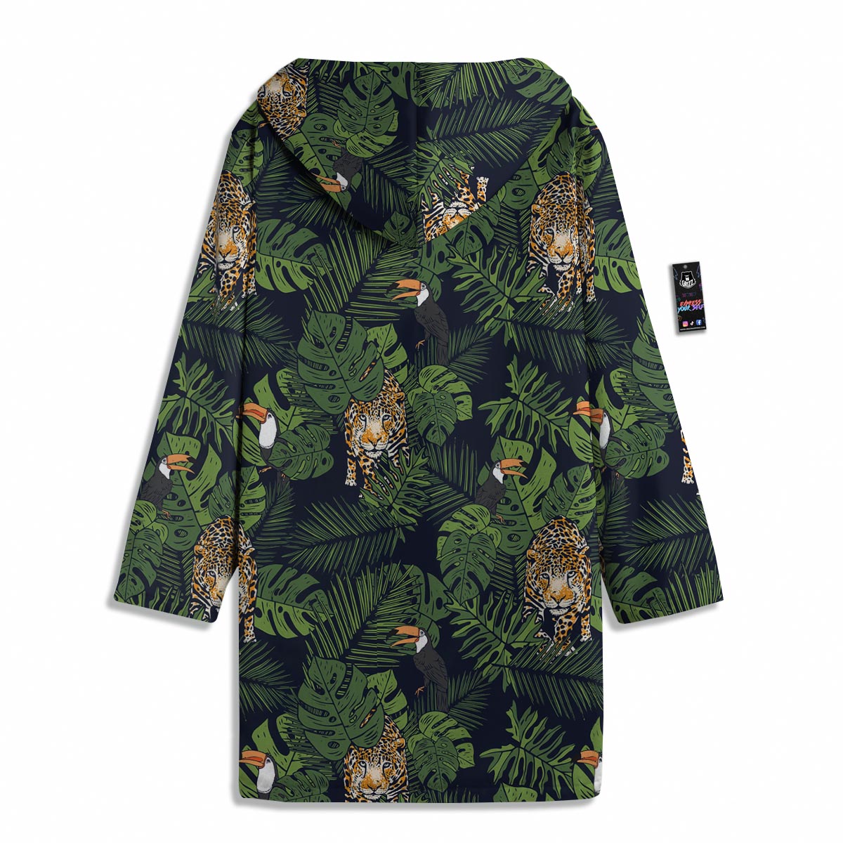 Toucan And Tiger Print Pattern Men's Windbreaker Jacket-grizzshop