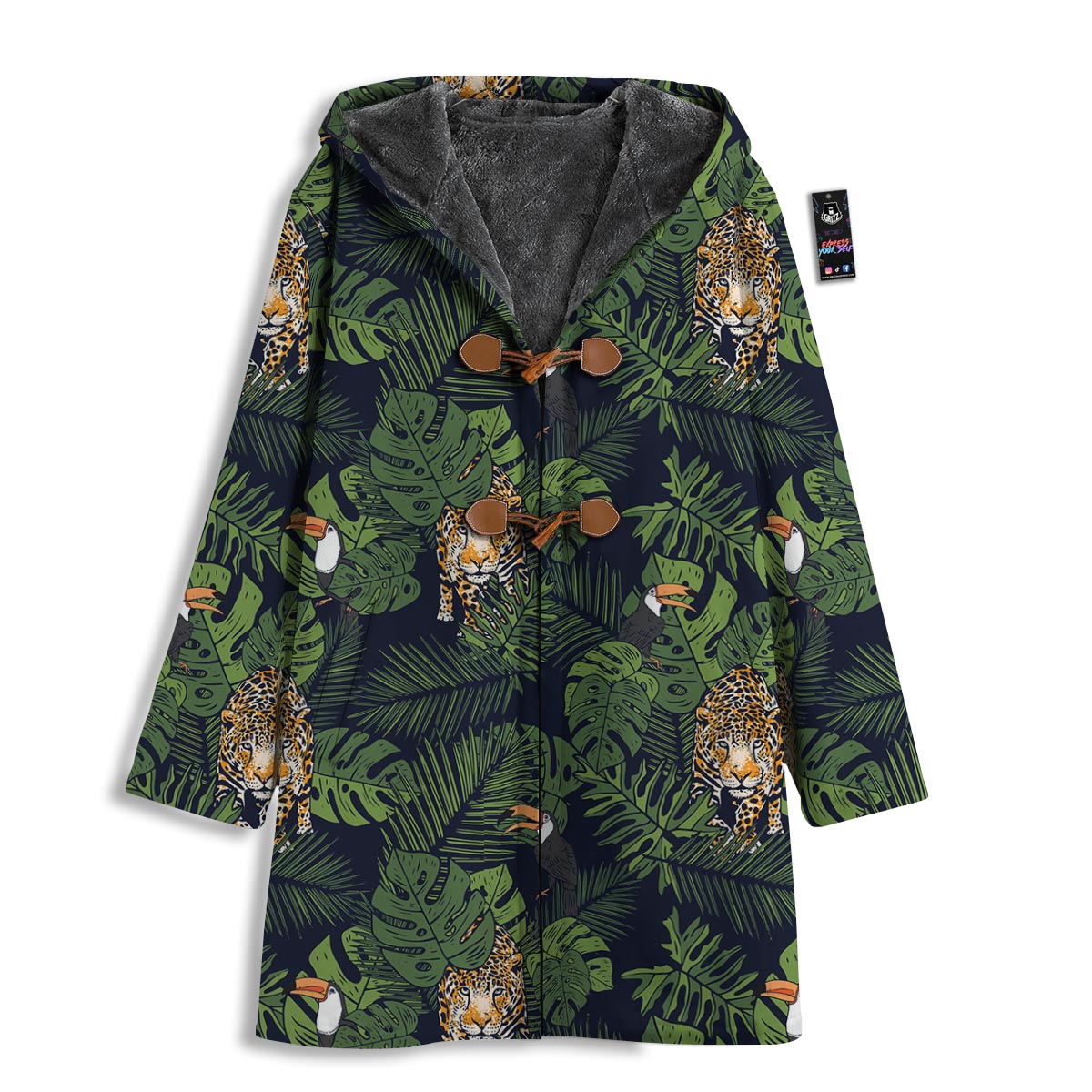 Toucan And Tiger Print Pattern Men's Windbreaker Jacket-grizzshop