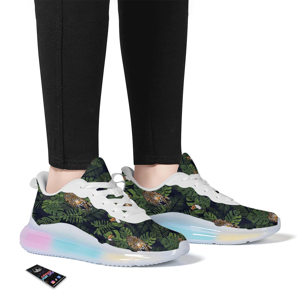 Toucan And Tiger Print Pattern Running Sneakers-grizzshop