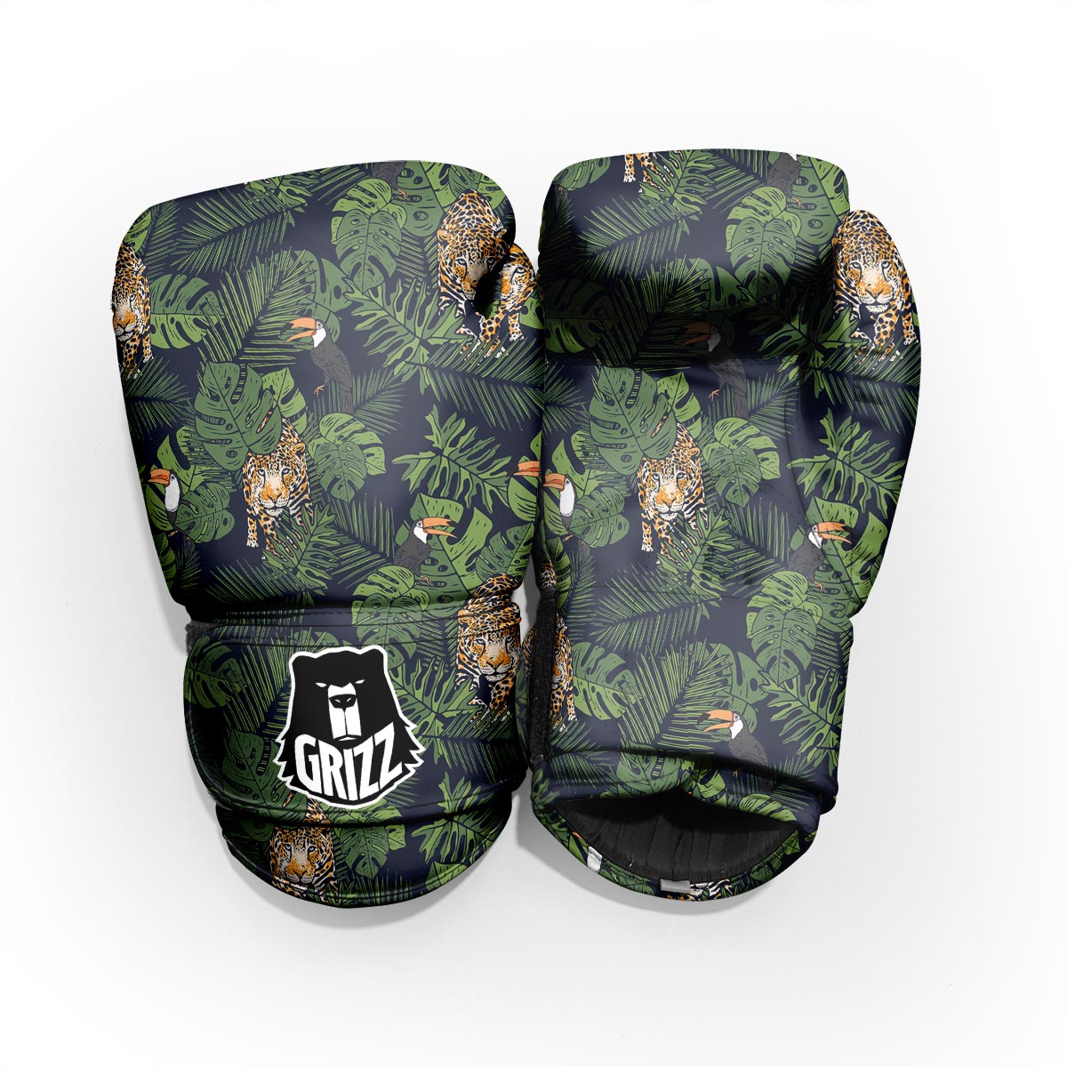 Toucan And Tiger Print Pattern Pro Boxing Glove