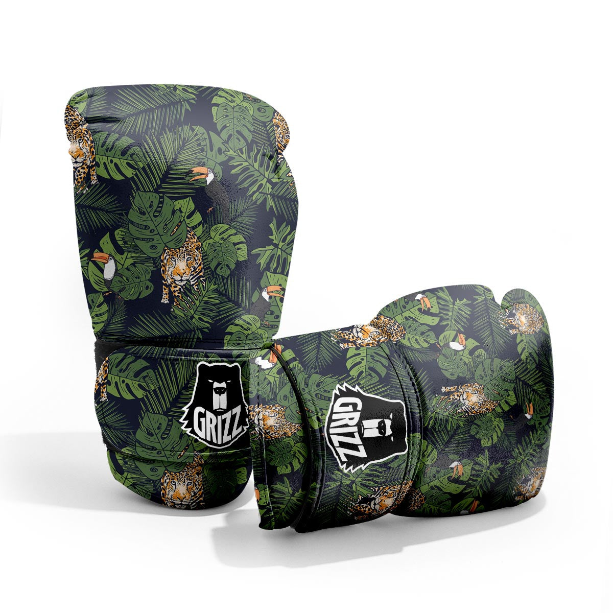 Toucan And Tiger Print Pattern Pro Boxing Glove