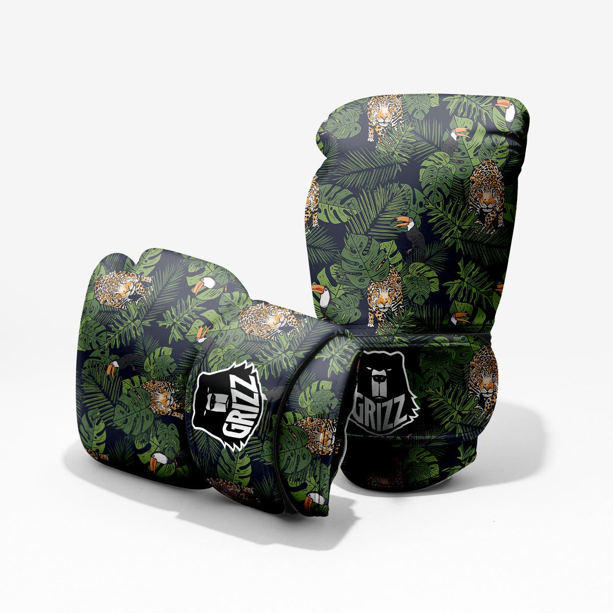 Toucan And Tiger Print Pattern Pro Boxing Glove