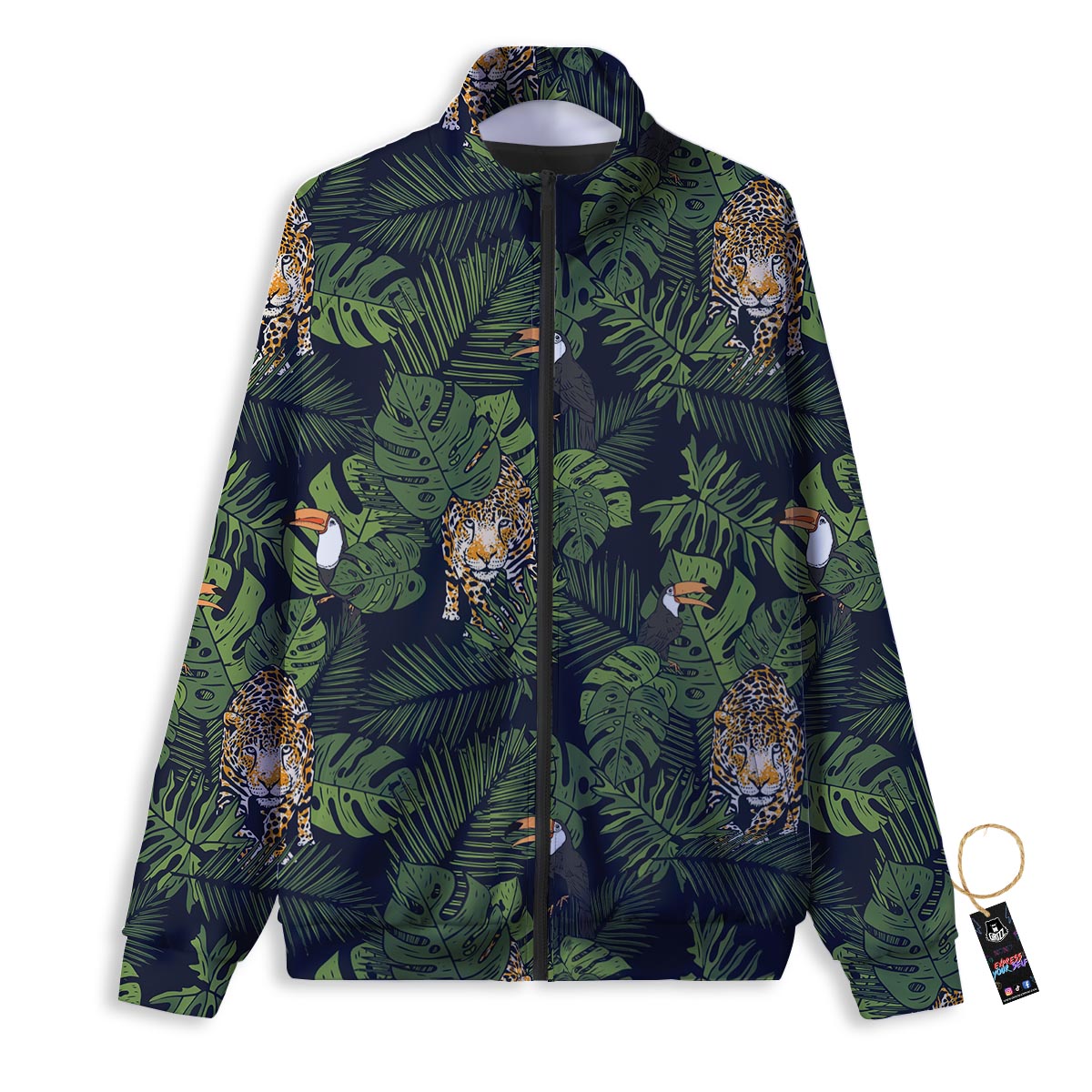 Toucan And Tiger Print Pattern Track Jacket-grizzshop