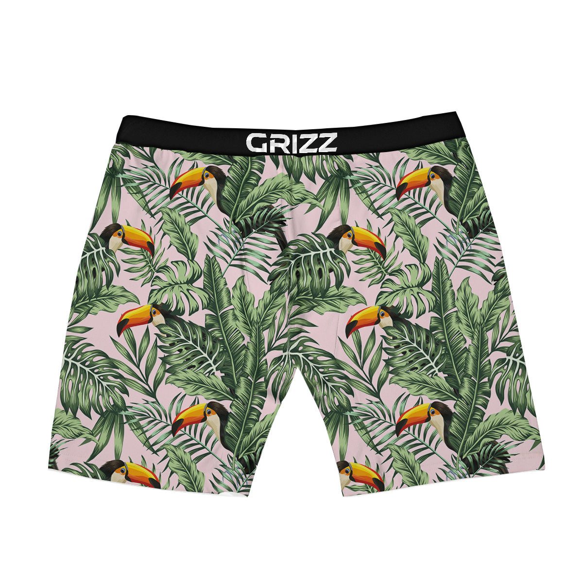 Toucan And Tropical Palm Leaf Print Boxer Briefs-grizzshop
