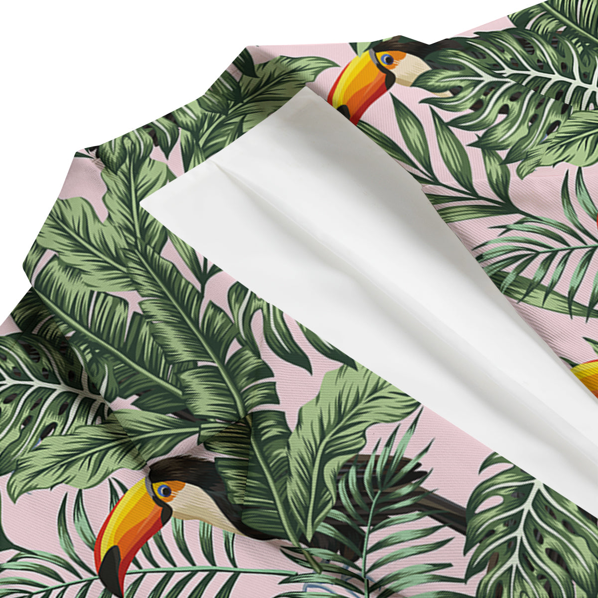 Toucan And Tropical Palm Leaf Print Men's Blazer-grizzshop