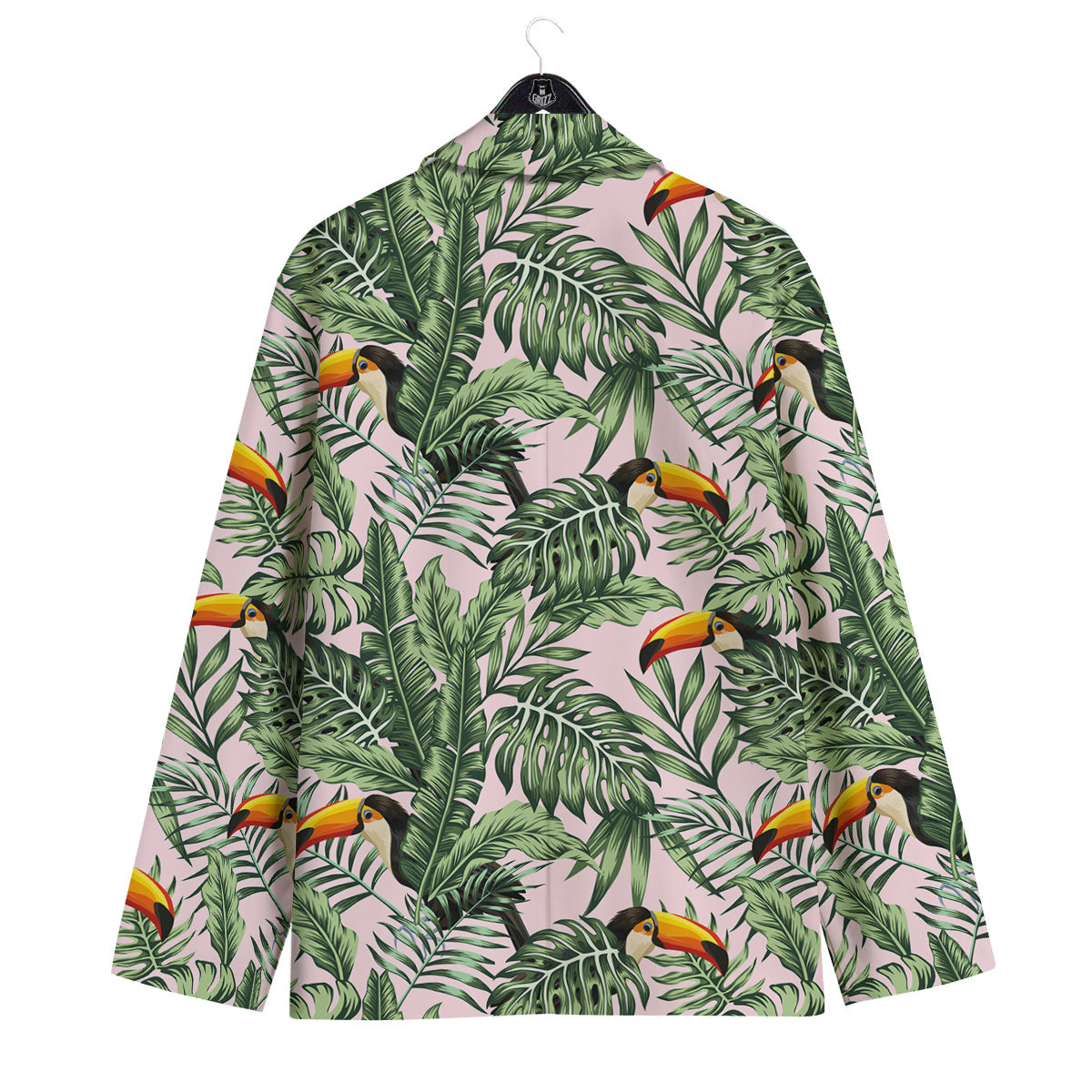 Toucan And Tropical Palm Leaf Print Men's Sport Coat-grizzshop