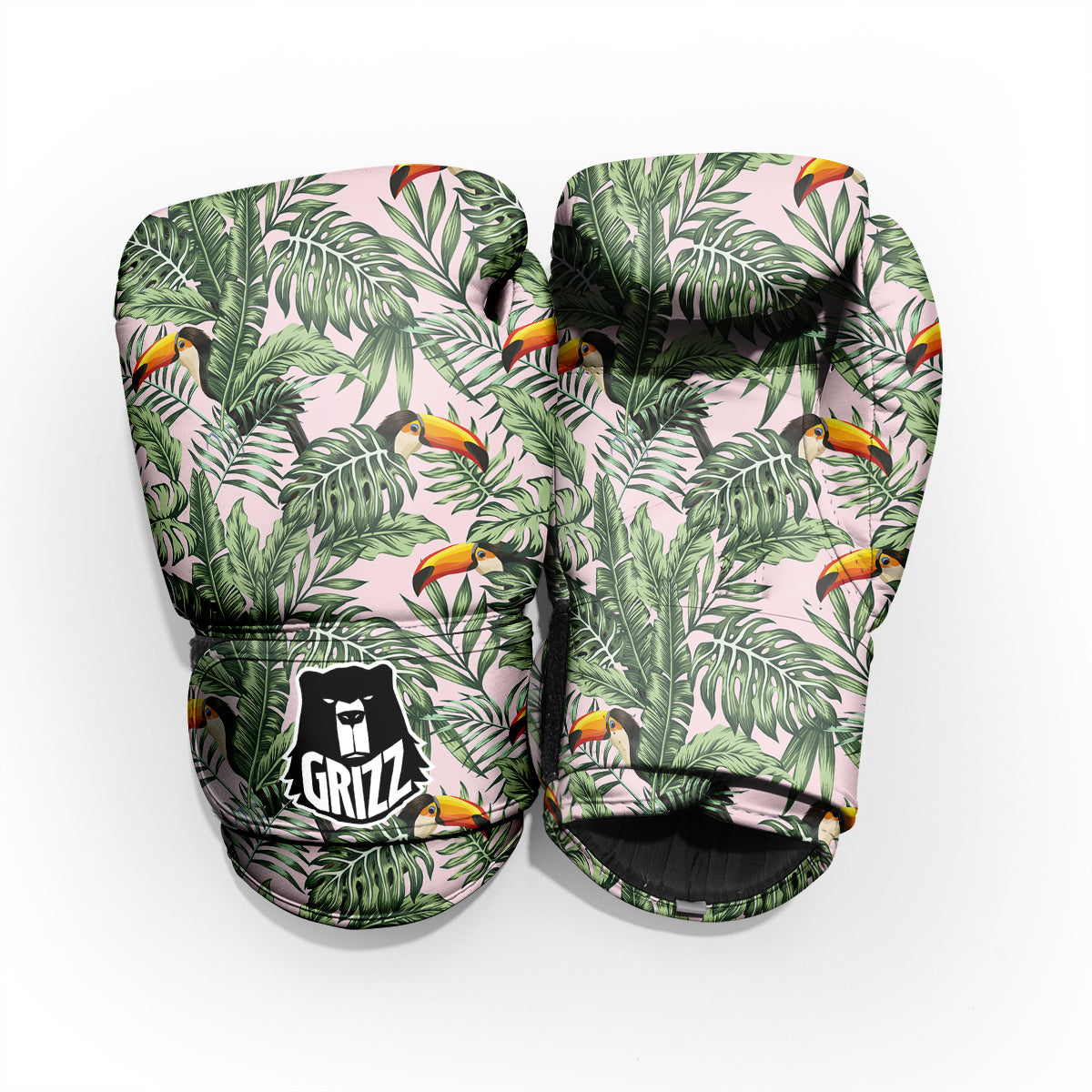 Toucan And Tropical Palm Leaf Print Pro Boxing Glove