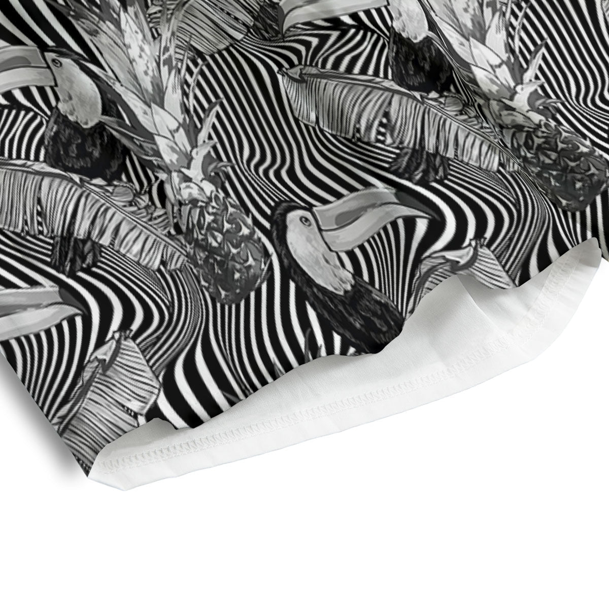 Toucan Black Illusion Print Pattern Men's Athletic Shorts