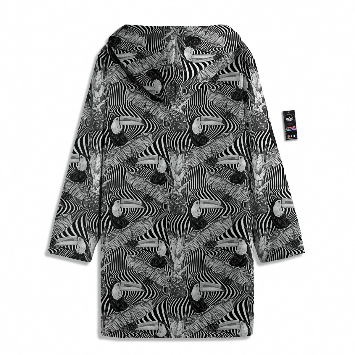 Toucan Black Illusion Print Pattern Men's Windbreaker Jacket-grizzshop