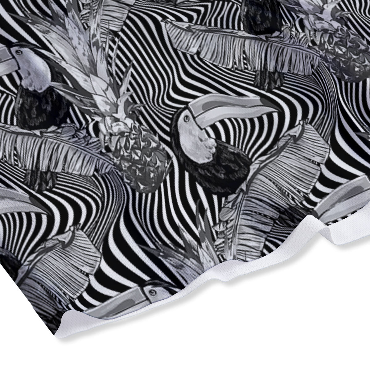 Toucan Black Illusion Print Pattern Mesh Shorts