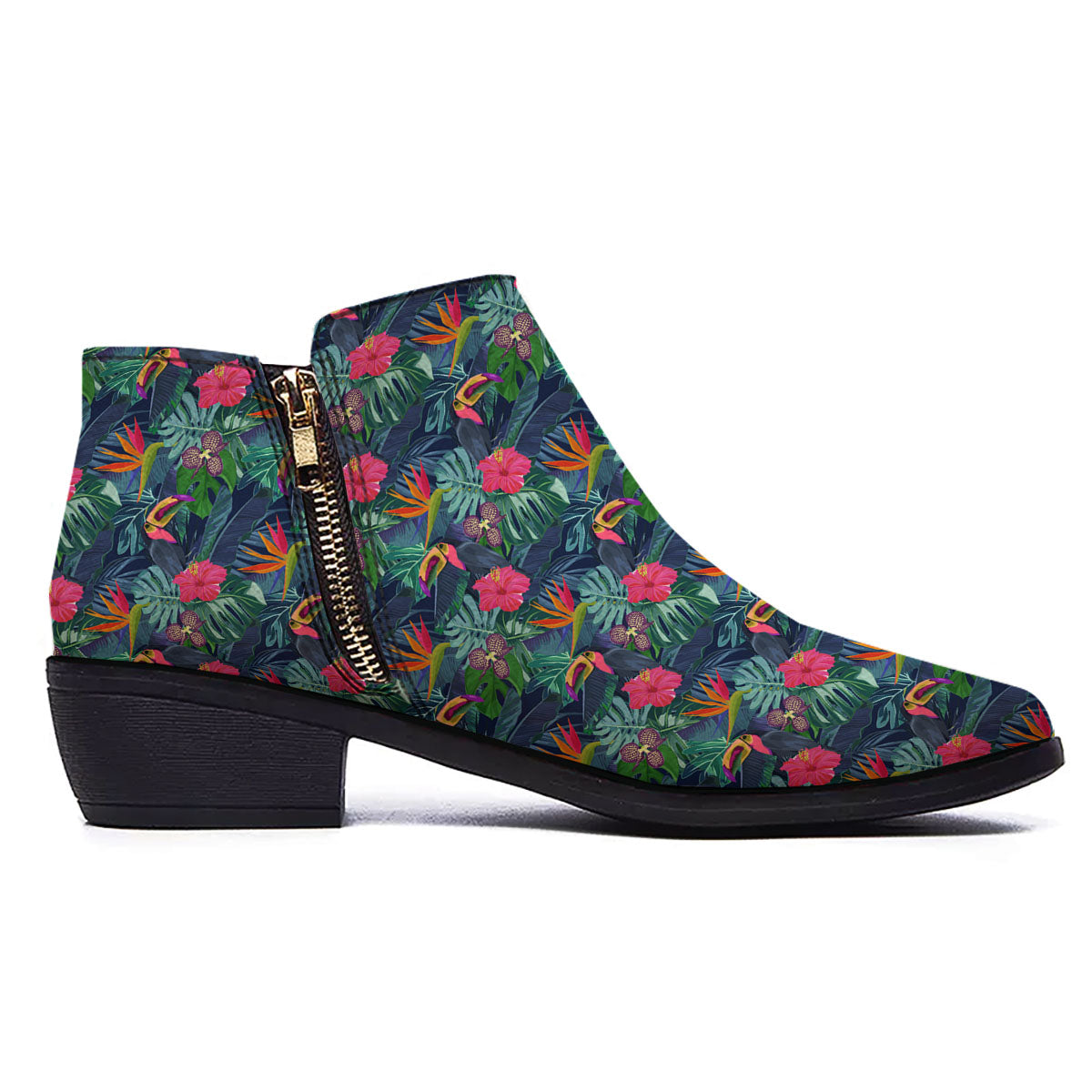Toucan Exotic Tropical Print Pattern Ankle Boots-grizzshop