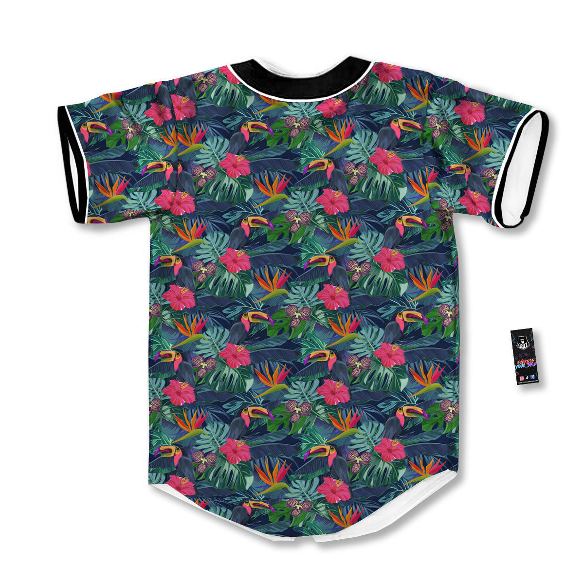 Toucan Exotic Tropical Print Pattern Baseball Jersey-grizzshop