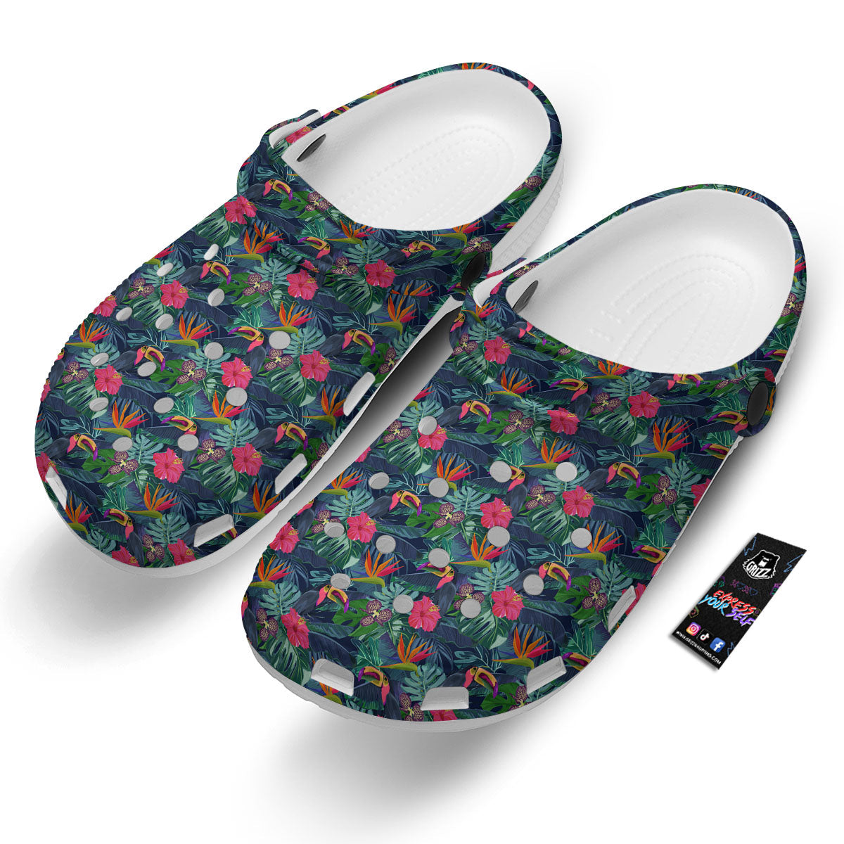Toucan Exotic Tropical Print Pattern Clog-grizzshop