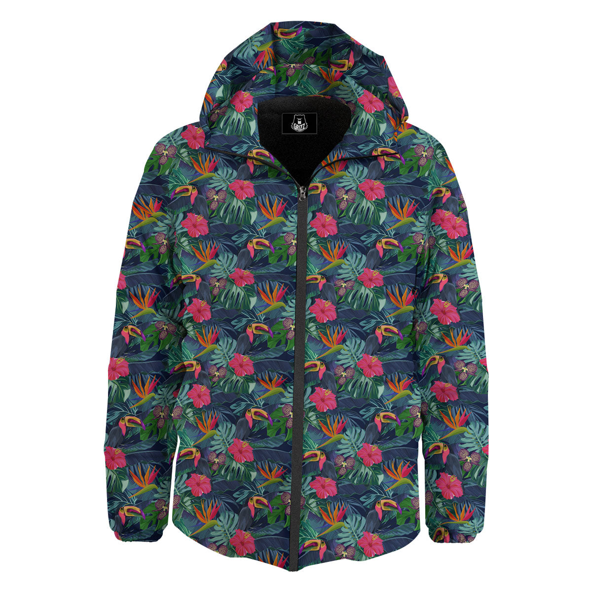 Toucan Exotic Tropical Print Pattern Down Jacket-grizzshop