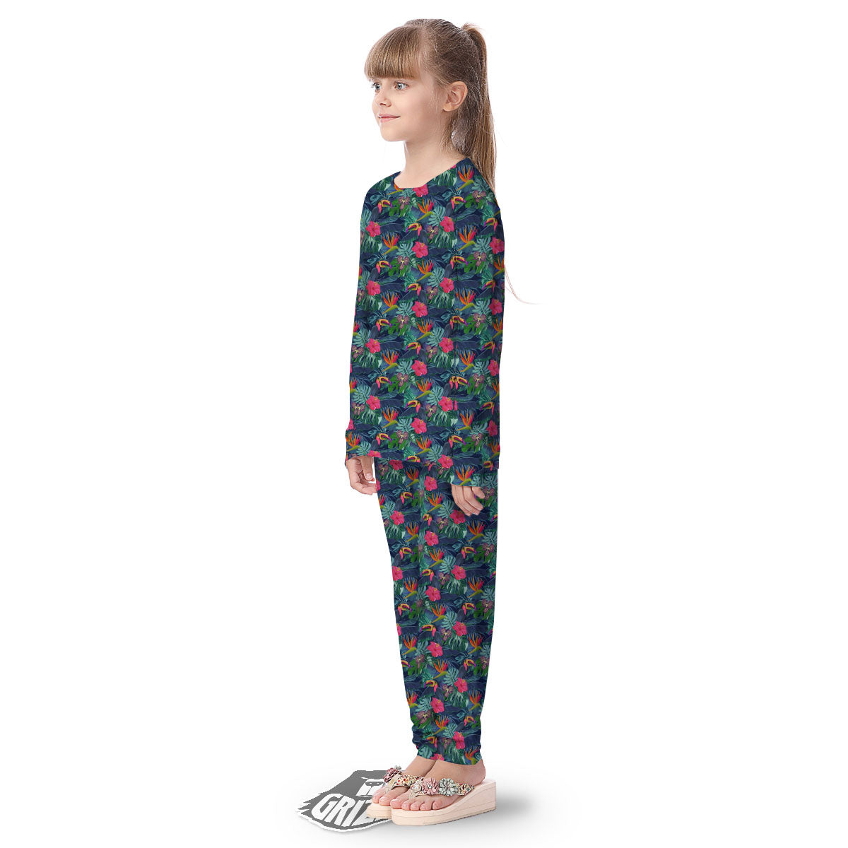 Toucan Exotic Tropical Print Pattern Kid's Pajamas-grizzshop