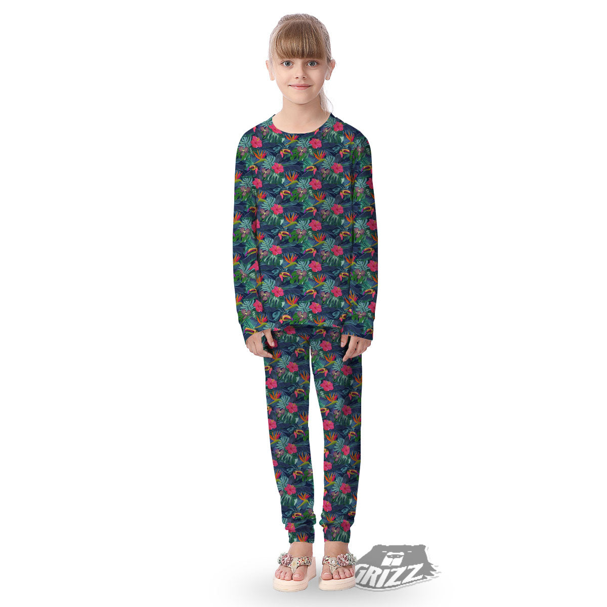 Toucan Exotic Tropical Print Pattern Kid's Pajamas-grizzshop