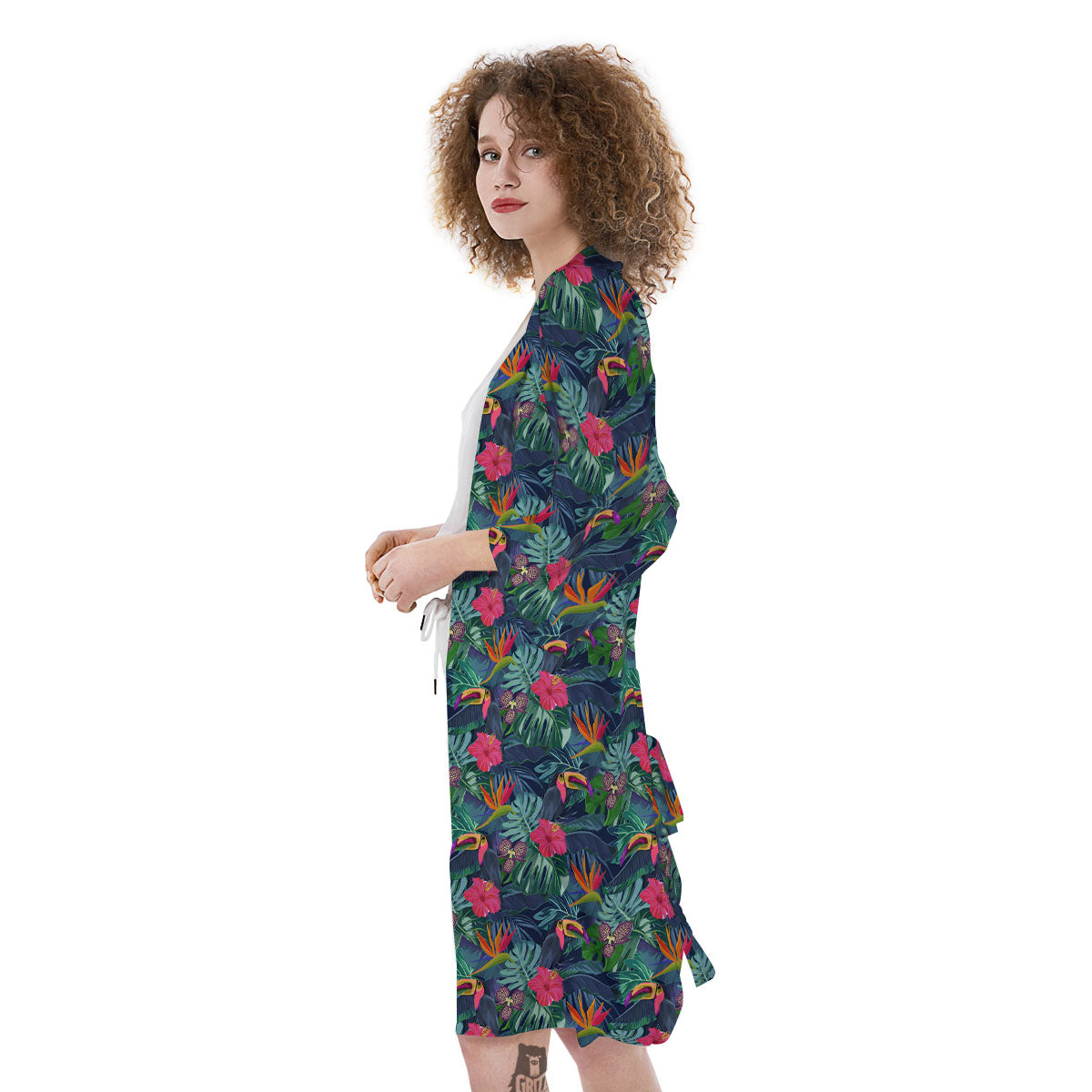 Toucan Exotic Tropical Print Pattern Kimono-grizzshop