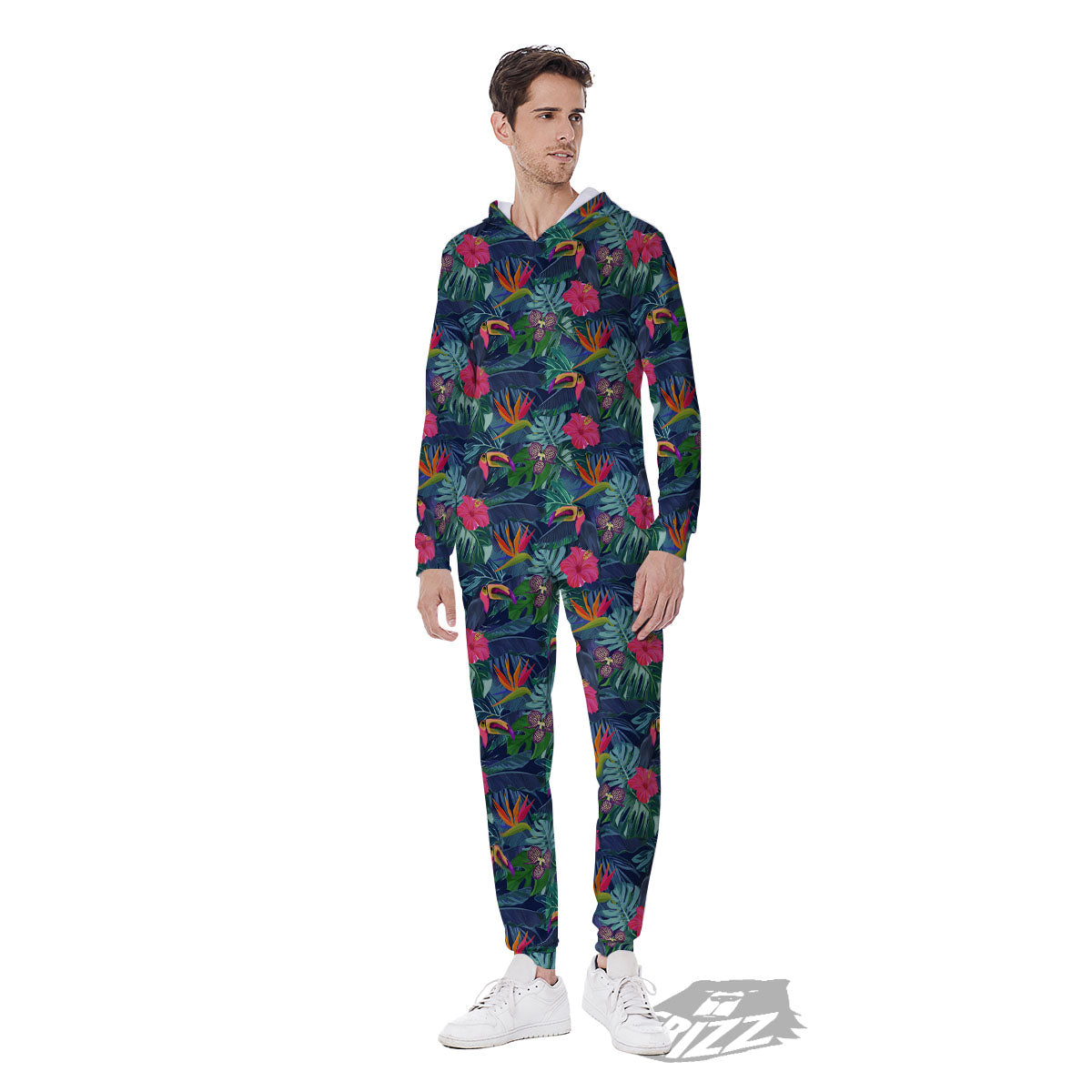 Toucan Exotic Tropical Print Pattern Men's Jumpsuit-grizzshop