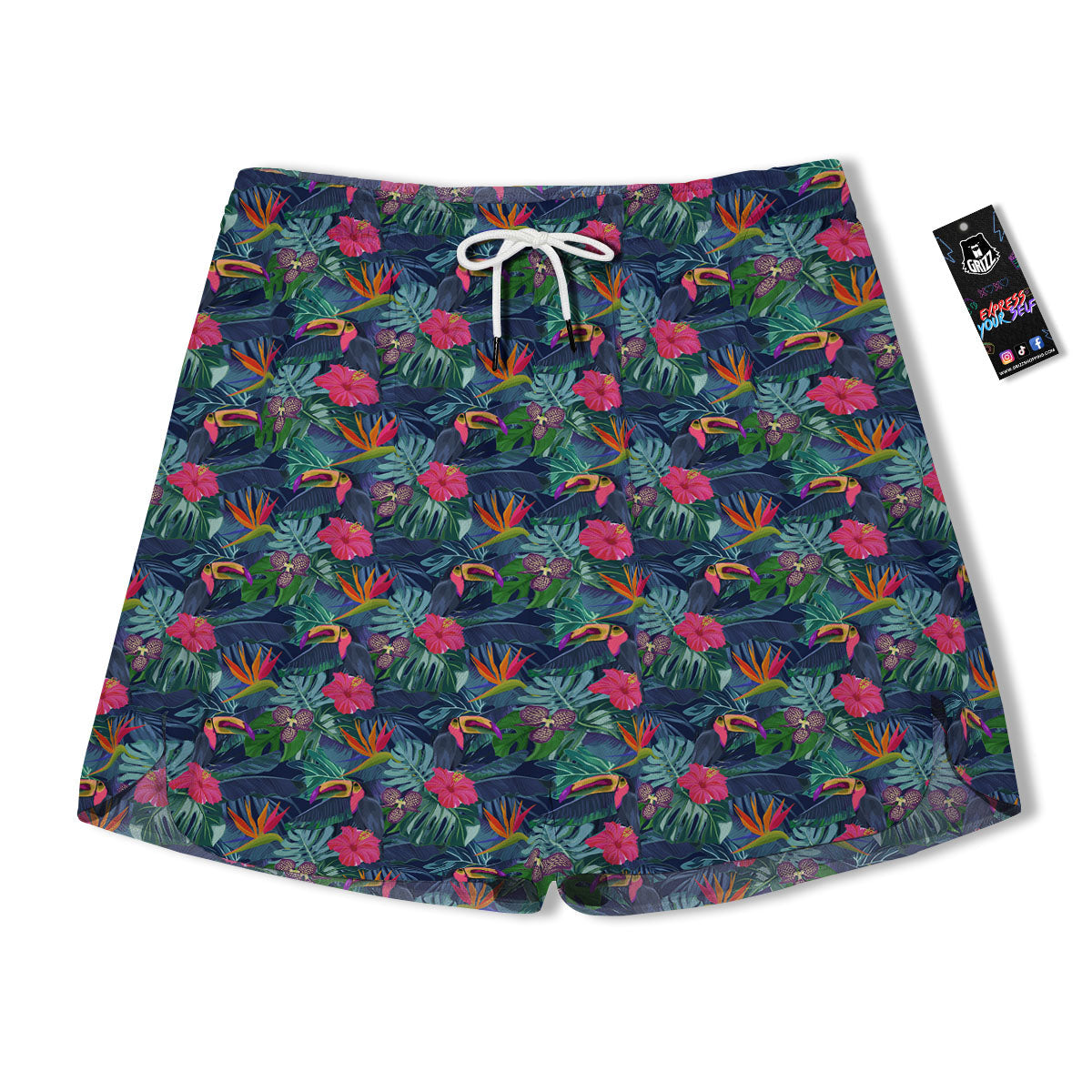 Toucan Exotic Tropical Print Pattern Men's Running Shorts-grizzshop
