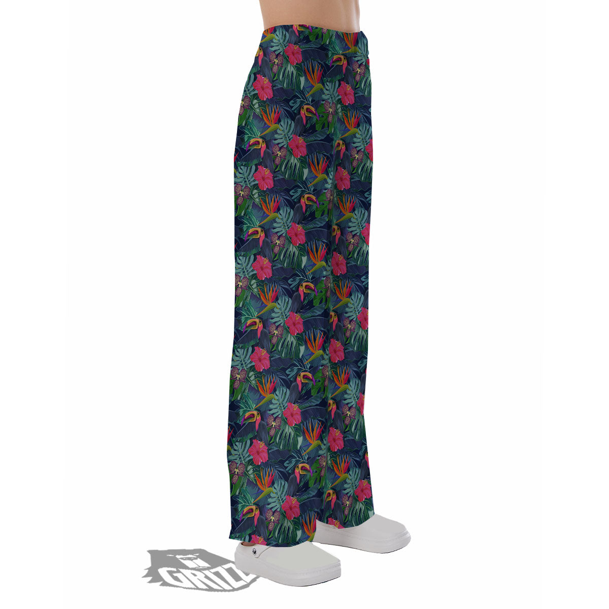 Toucan Exotic Tropical Print Pattern Pajama Pants-grizzshop