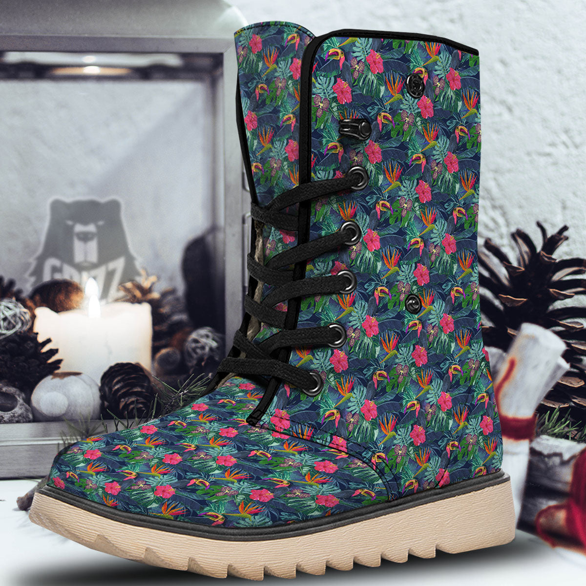 Toucan Exotic Tropical Print Pattern Snow Boots-grizzshop