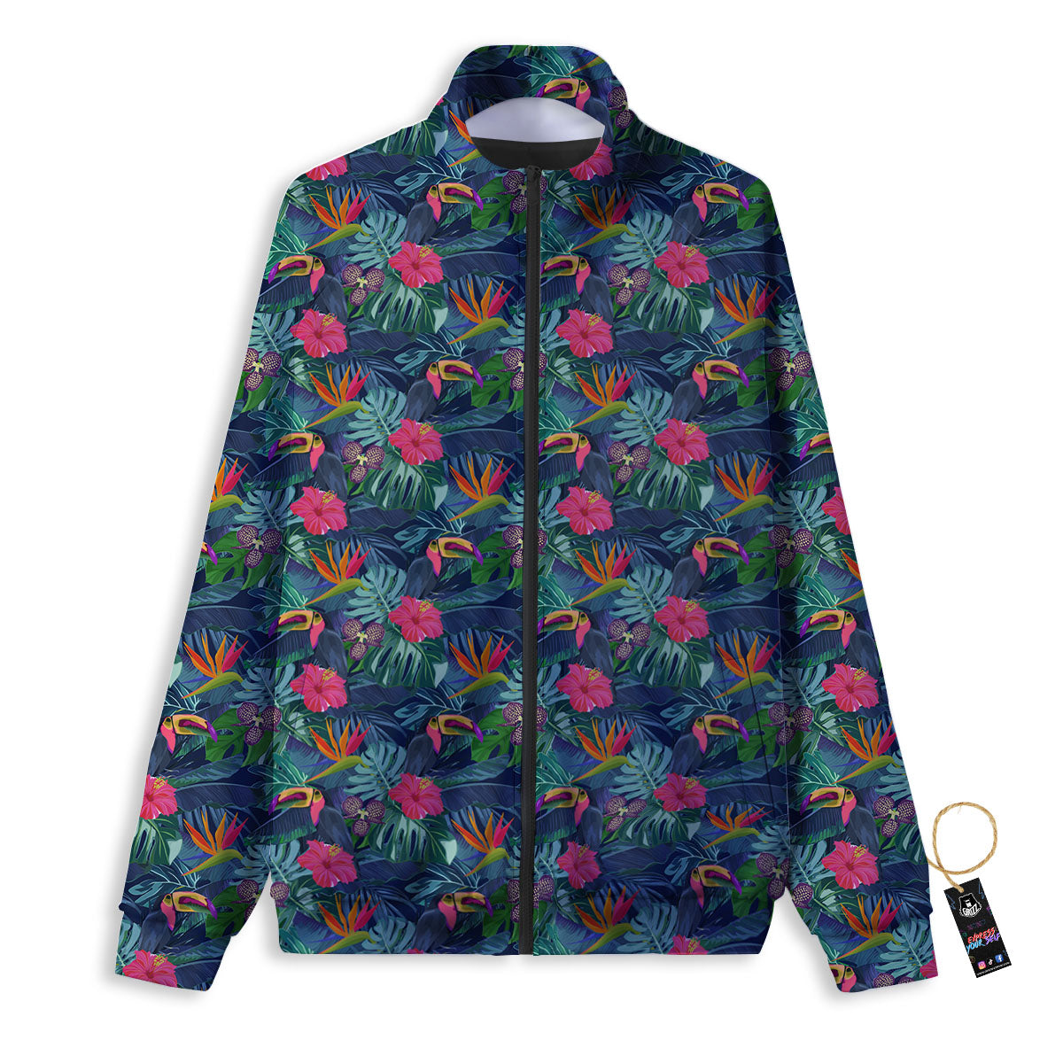Toucan Exotic Tropical Print Pattern Track Jacket-grizzshop