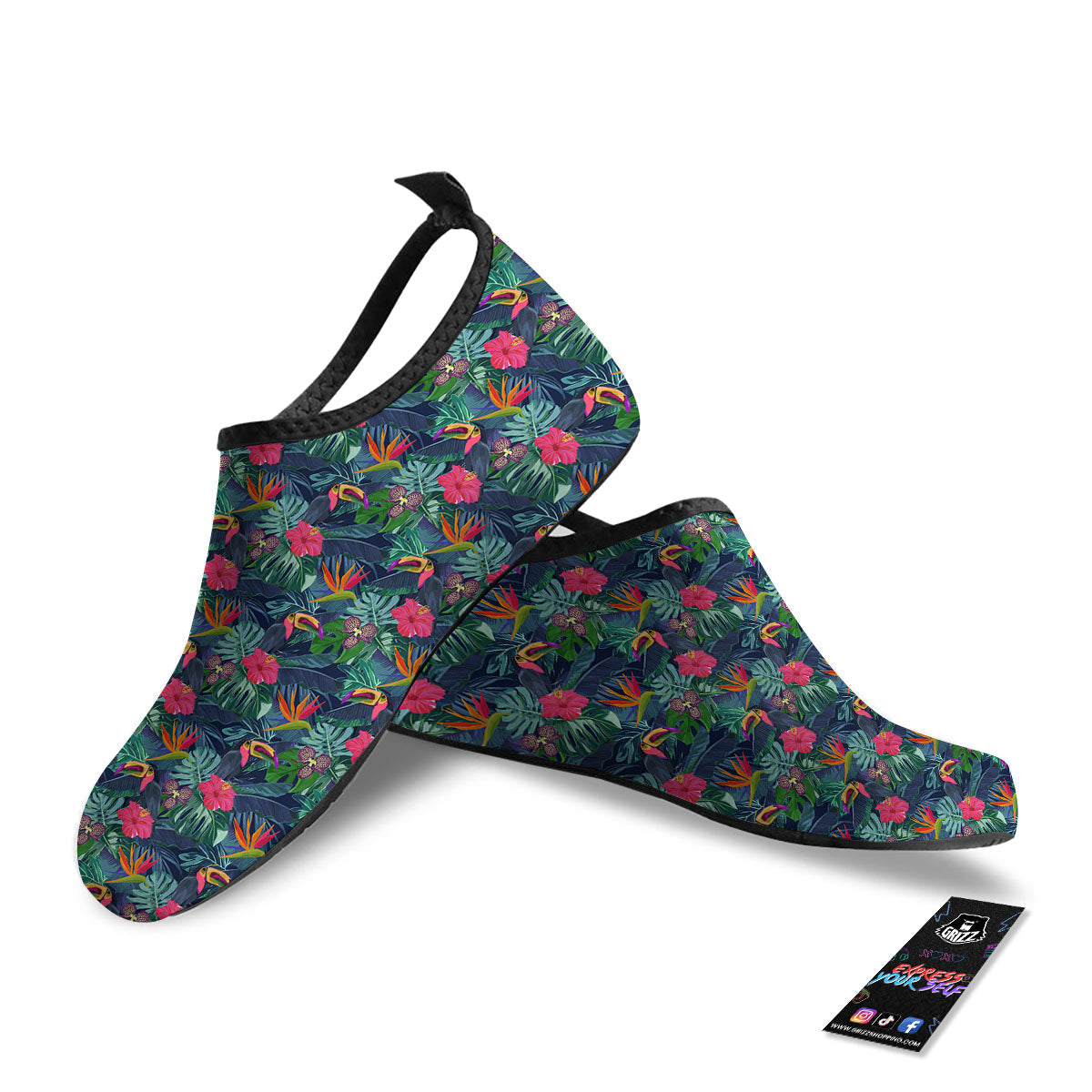 Toucan Exotic Tropical Print Pattern Water Shoes-grizzshop