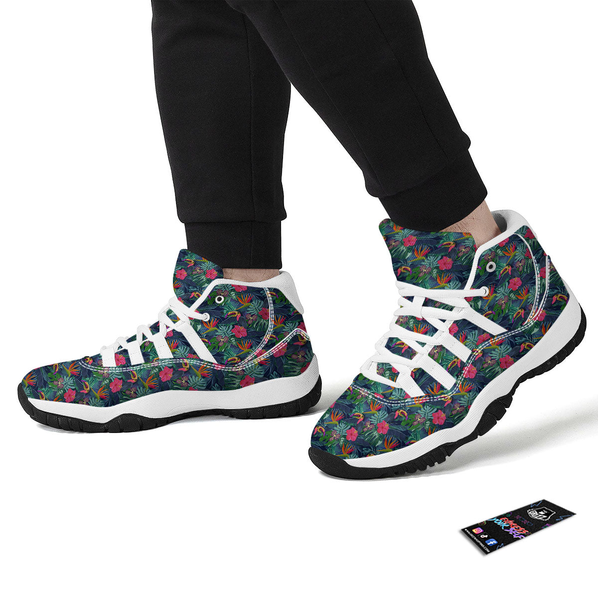 Toucan Exotic Tropical Print Pattern White Bball Shoes-grizzshop