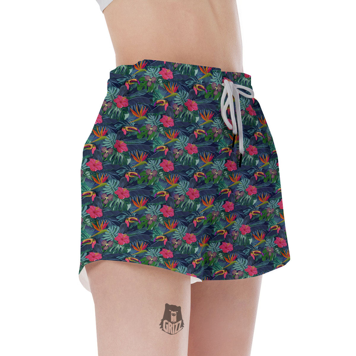Toucan Exotic Tropical Print Pattern Women's Shorts-grizzshop