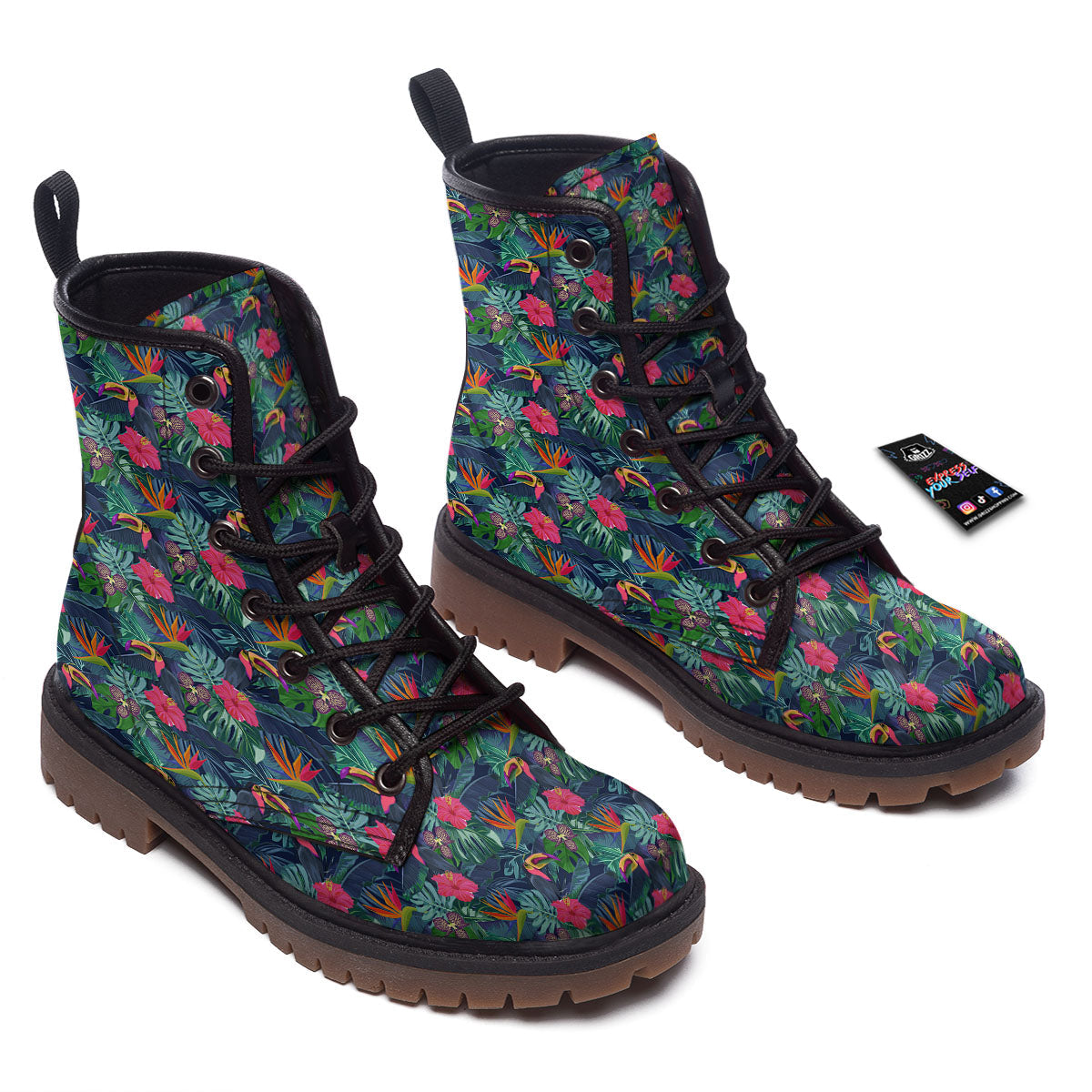 Toucan Exotic Tropical Print Pattern Work Boots-grizzshop