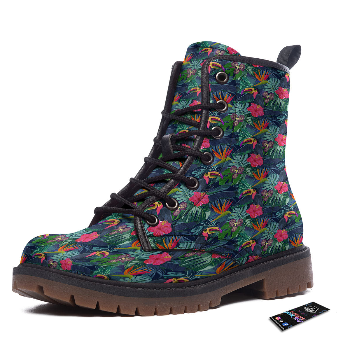 Toucan Exotic Tropical Print Pattern Work Boots-grizzshop