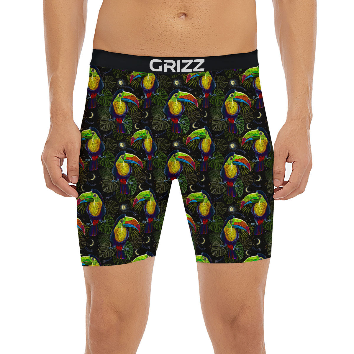 Toucan Keel Billed Tropical Print Pattern Boxer Briefs-grizzshop