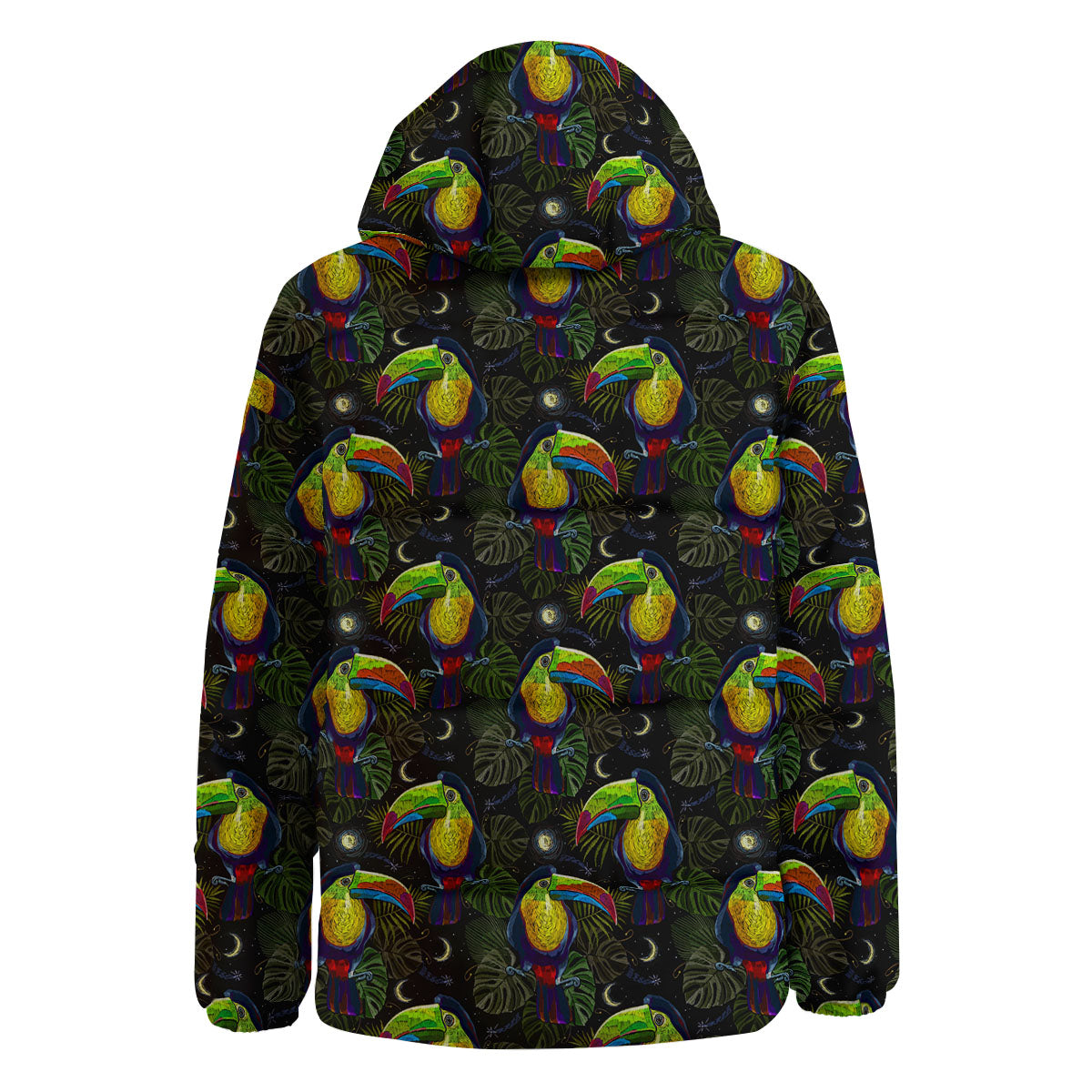 Toucan Keel Billed Tropical Print Pattern Down Jacket-grizzshop