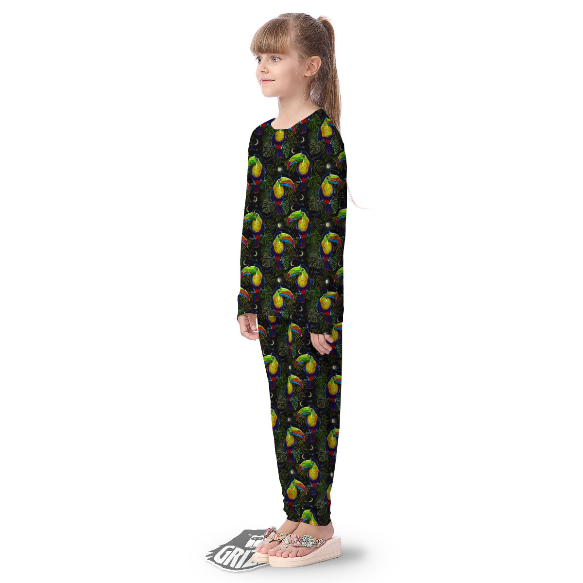 Toucan Keel Billed Tropical Print Pattern Kid's Pajamas-grizzshop