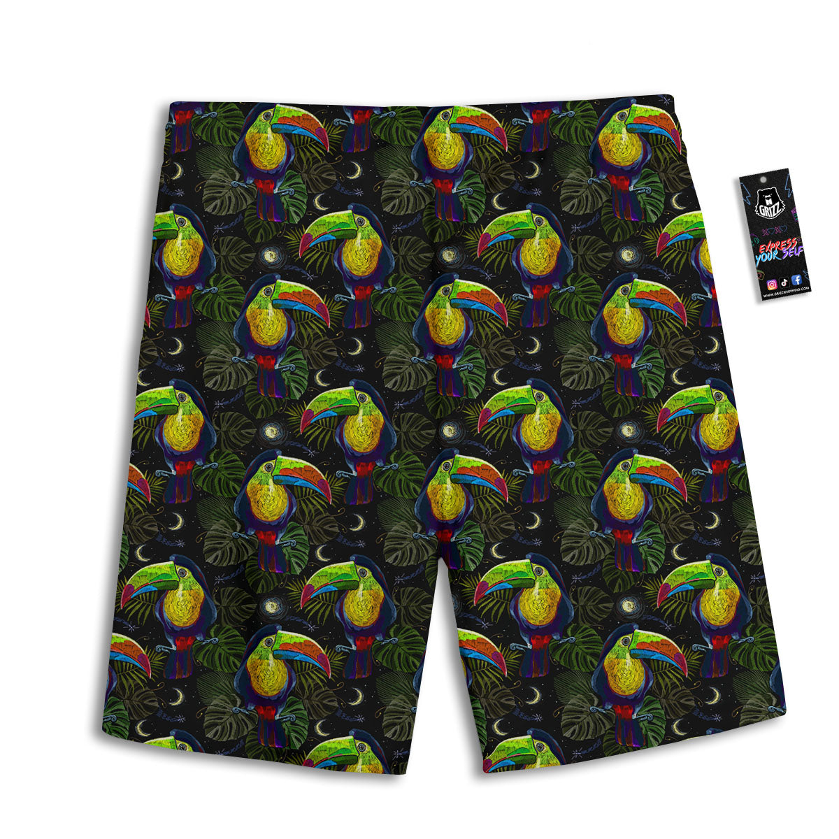 Toucan Keel Billed Tropical Print Pattern Men's Athletic Shorts