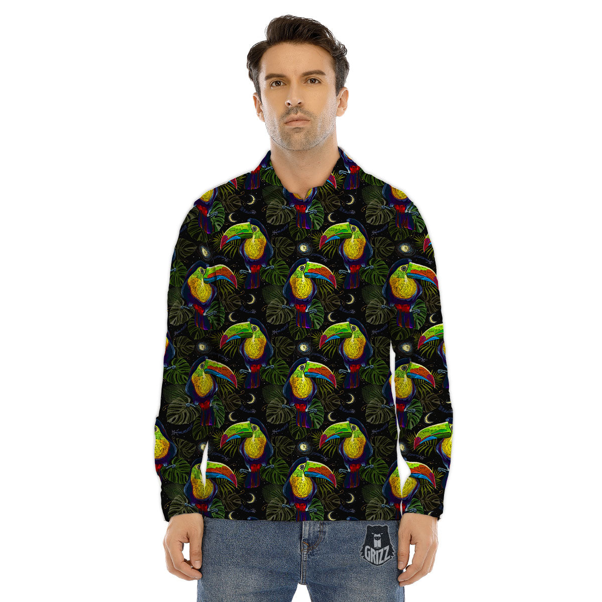 Toucan Keel Billed Tropical Print Pattern Men's Dress Shirts-grizzshop