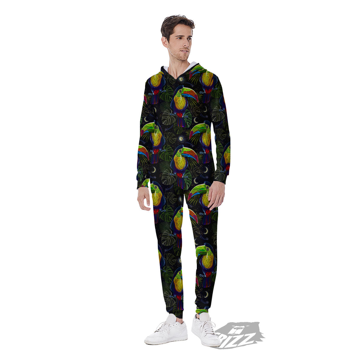 Toucan Keel Billed Tropical Print Pattern Men's Jumpsuit-grizzshop