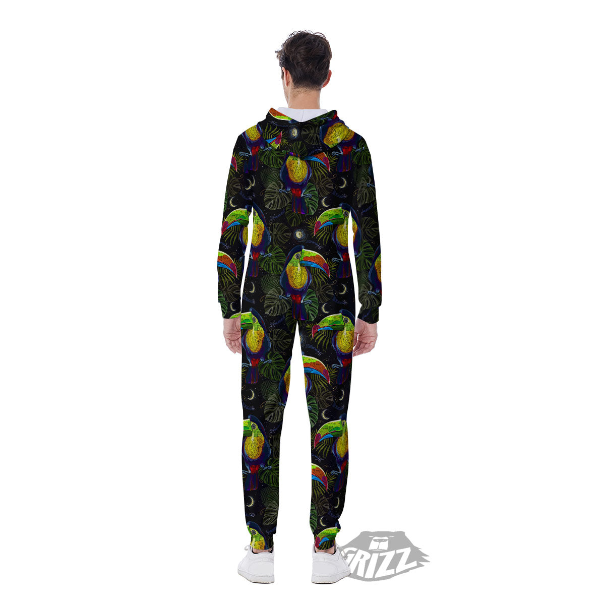 Toucan Keel Billed Tropical Print Pattern Men's Jumpsuit-grizzshop