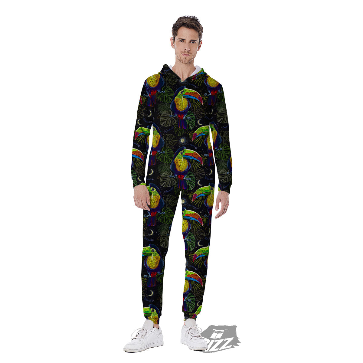 Toucan Keel Billed Tropical Print Pattern Men's Jumpsuit-grizzshop