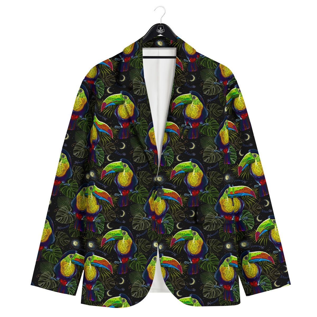Toucan Keel Billed Tropical Print Pattern Men's Sport Coat-grizzshop