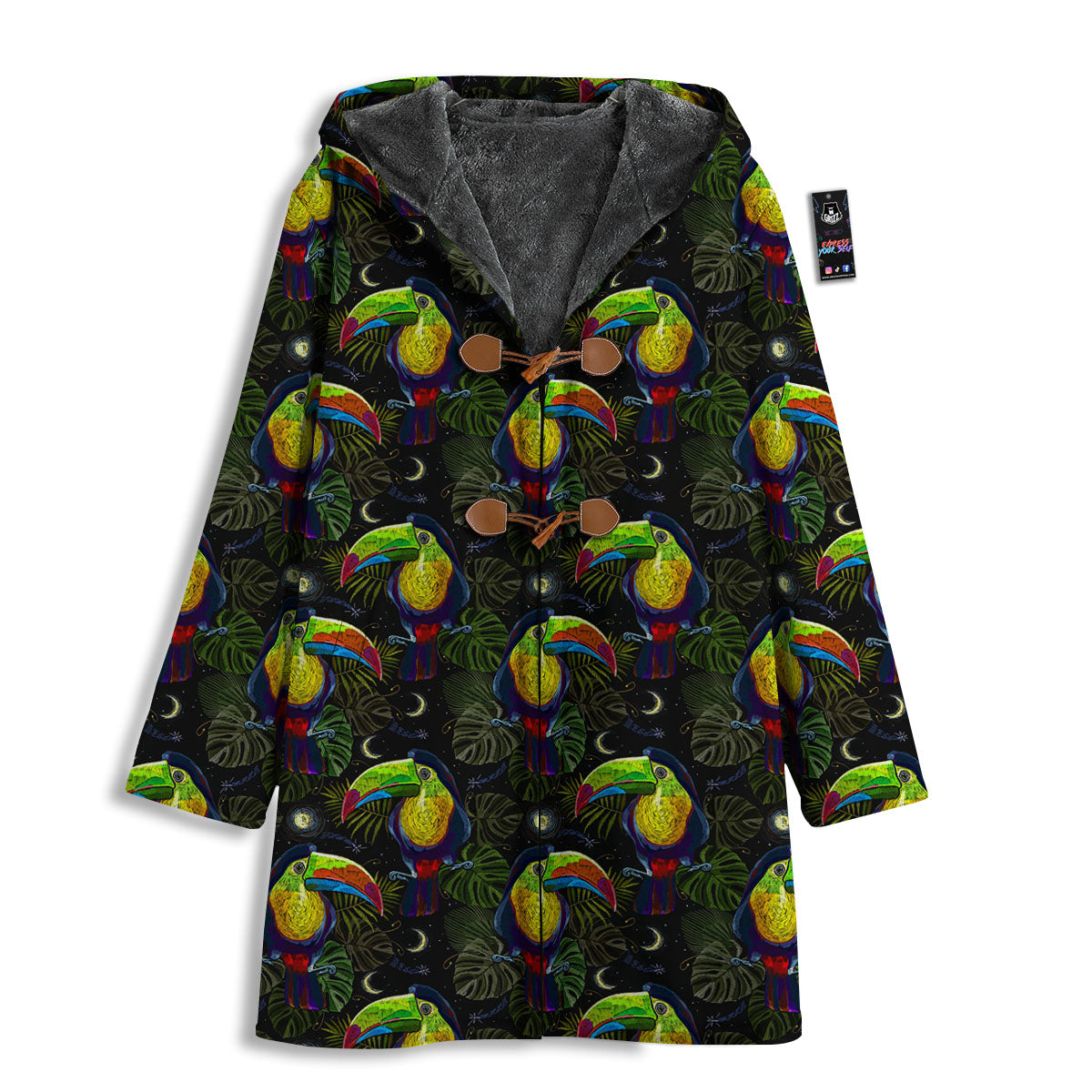 Toucan Keel Billed Tropical Print Pattern Men's Windbreaker Jacket-grizzshop