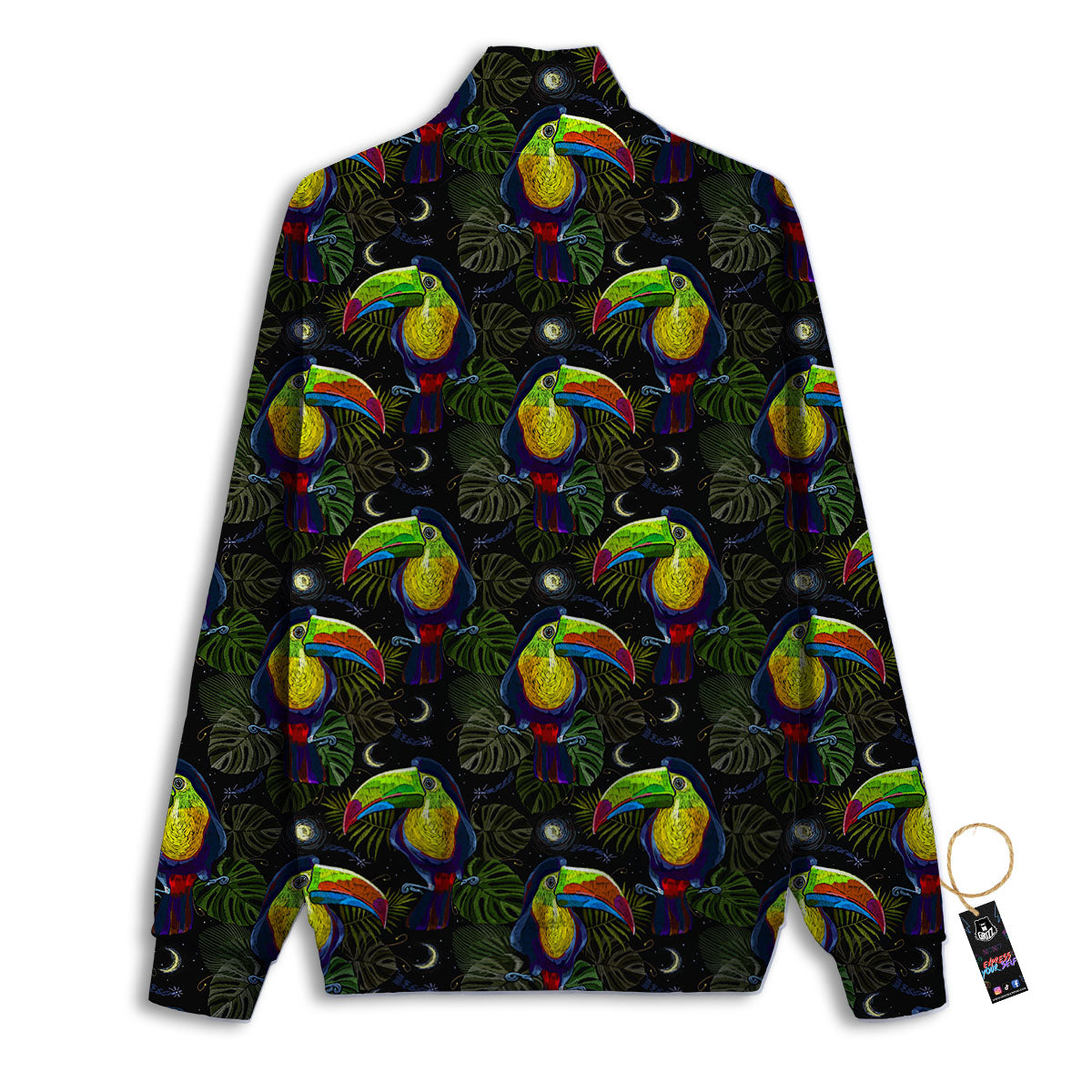 Toucan Keel Billed Tropical Print Pattern Track Jacket-grizzshop