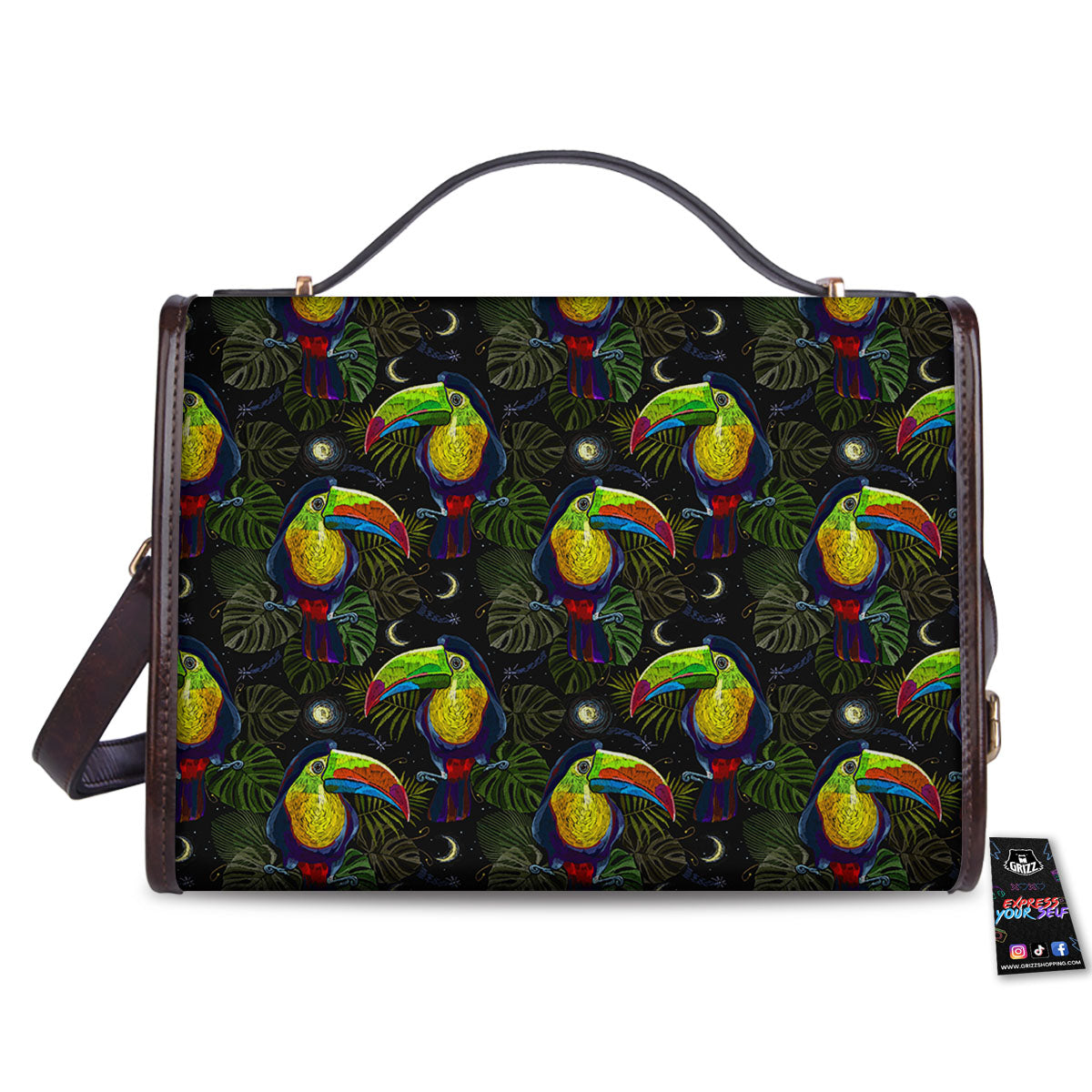 Toucan Keel Billed Tropical Print Pattern Women's Satchel Bag-grizzshop