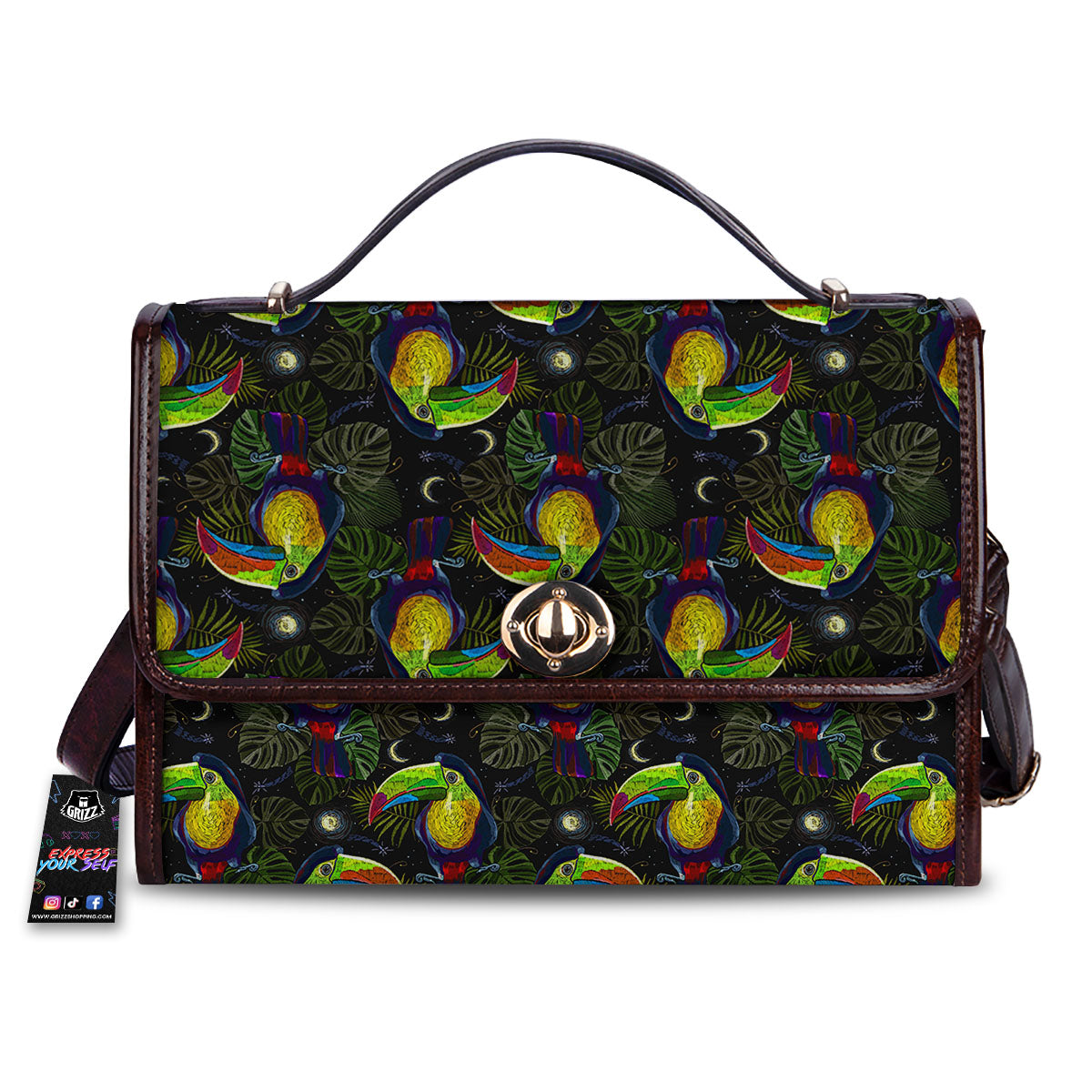 Toucan Keel Billed Tropical Print Pattern Women's Satchel Bag-grizzshop