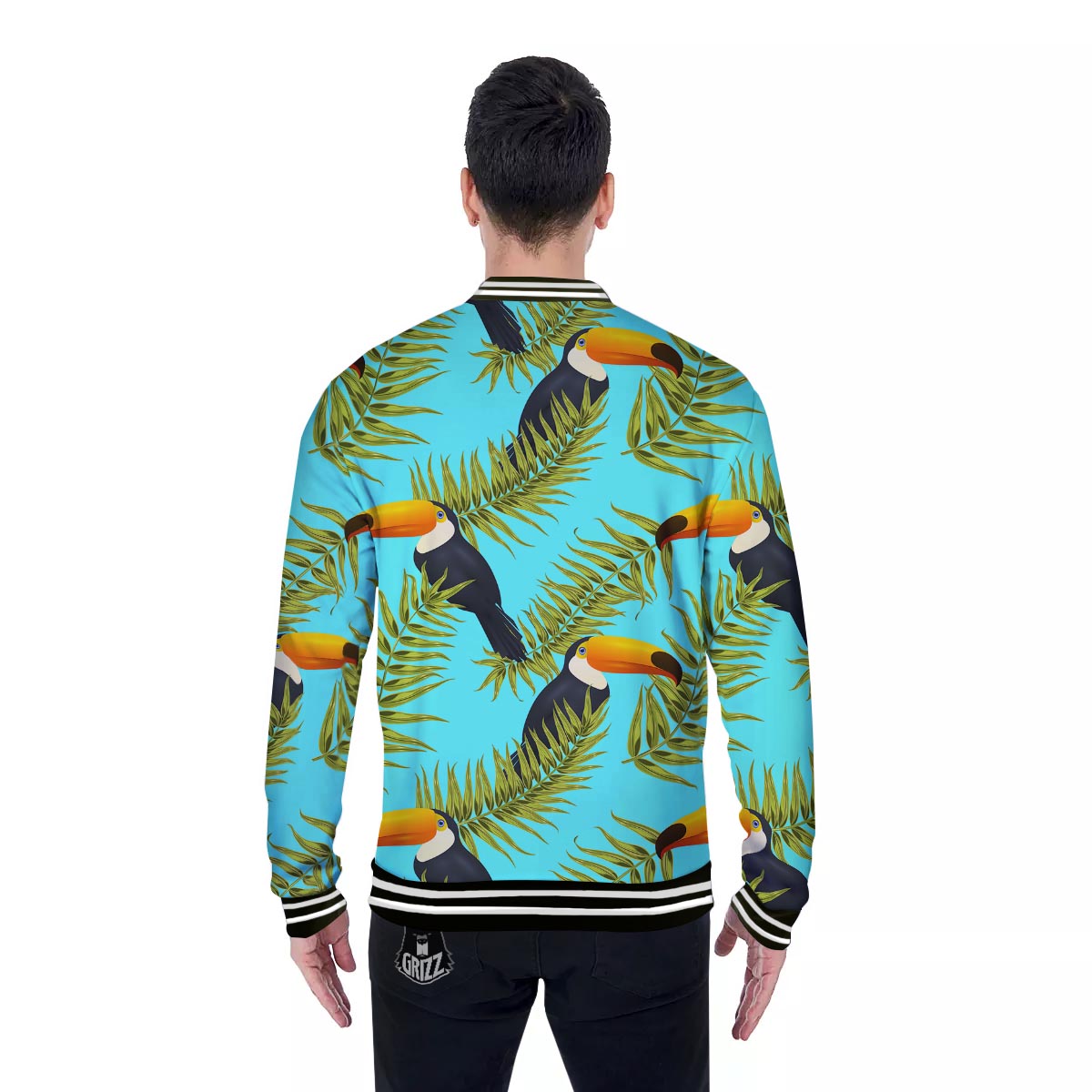 Toucan Toco Print Pattern Baseball Jacket-grizzshop