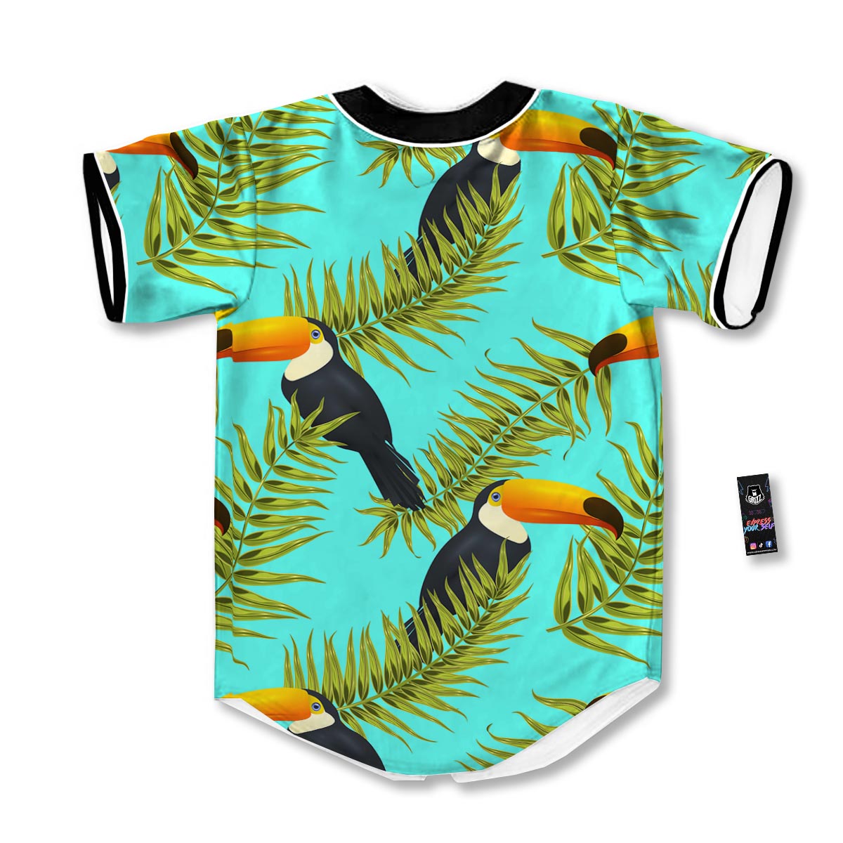 Toucan Toco Print Pattern Baseball Jersey-grizzshop