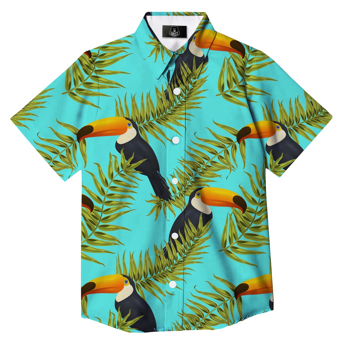 Toucan Toco Print Pattern Button Up Shirt-grizzshop