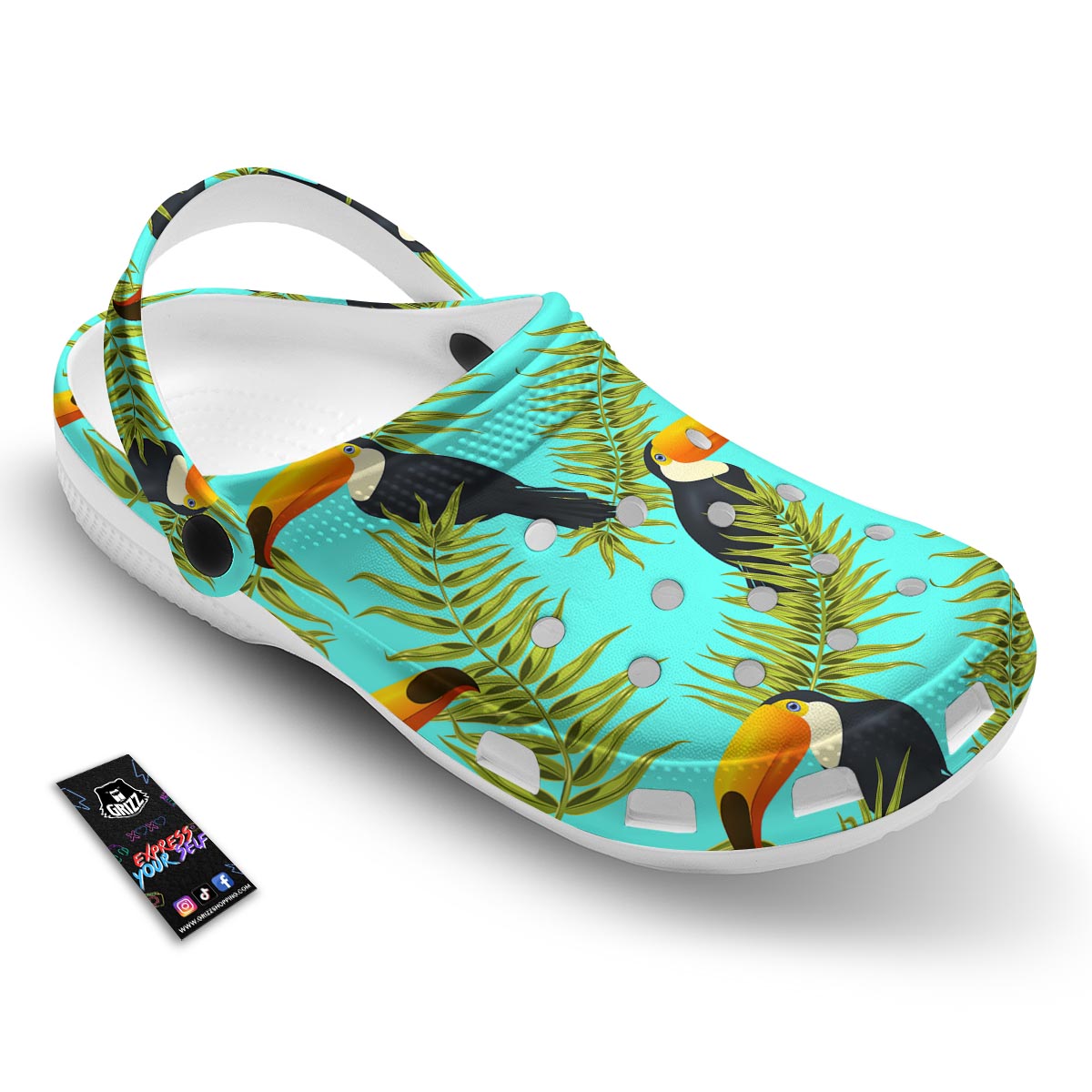 Toucan Toco Print Pattern Clog-grizzshop
