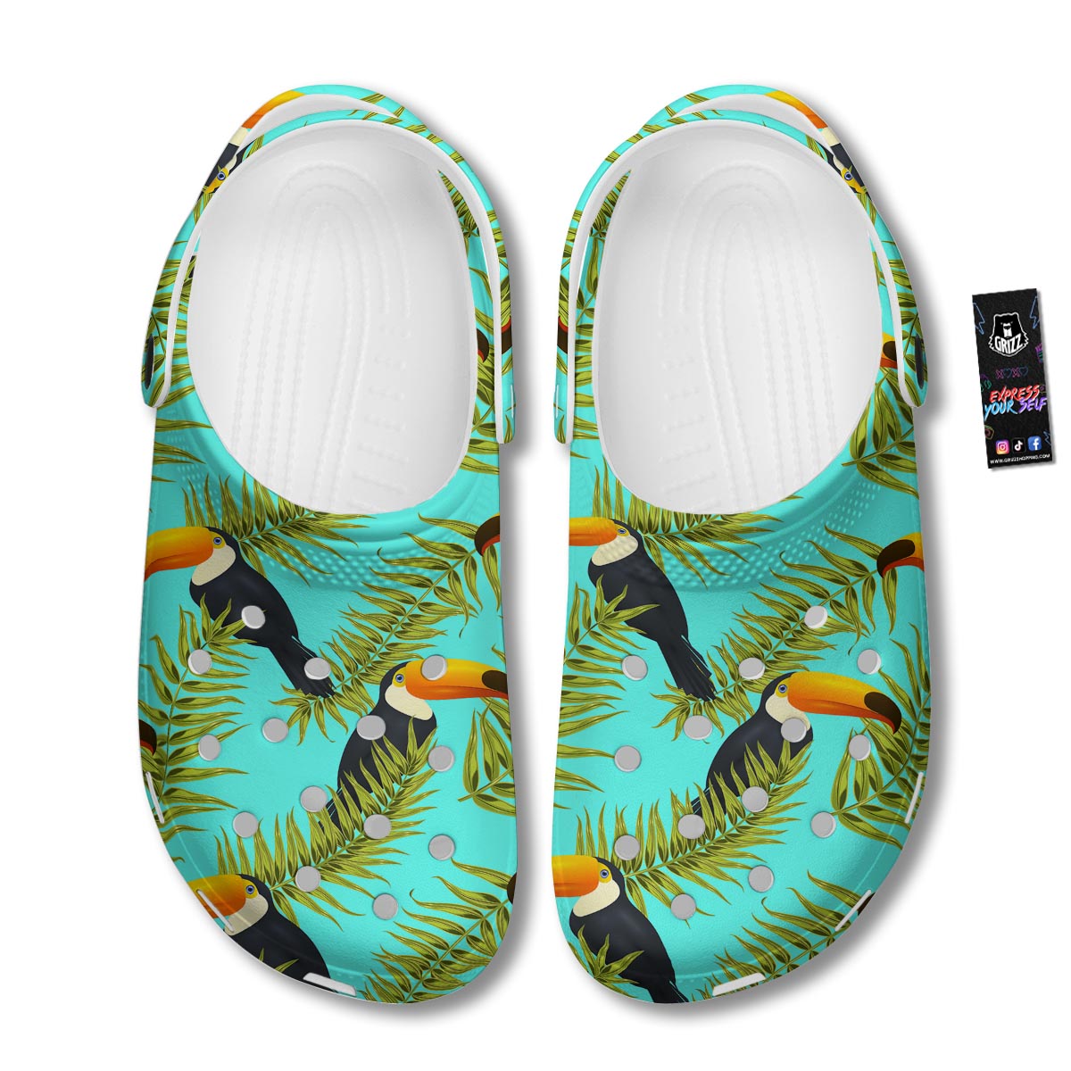 Toucan Toco Print Pattern Clog-grizzshop