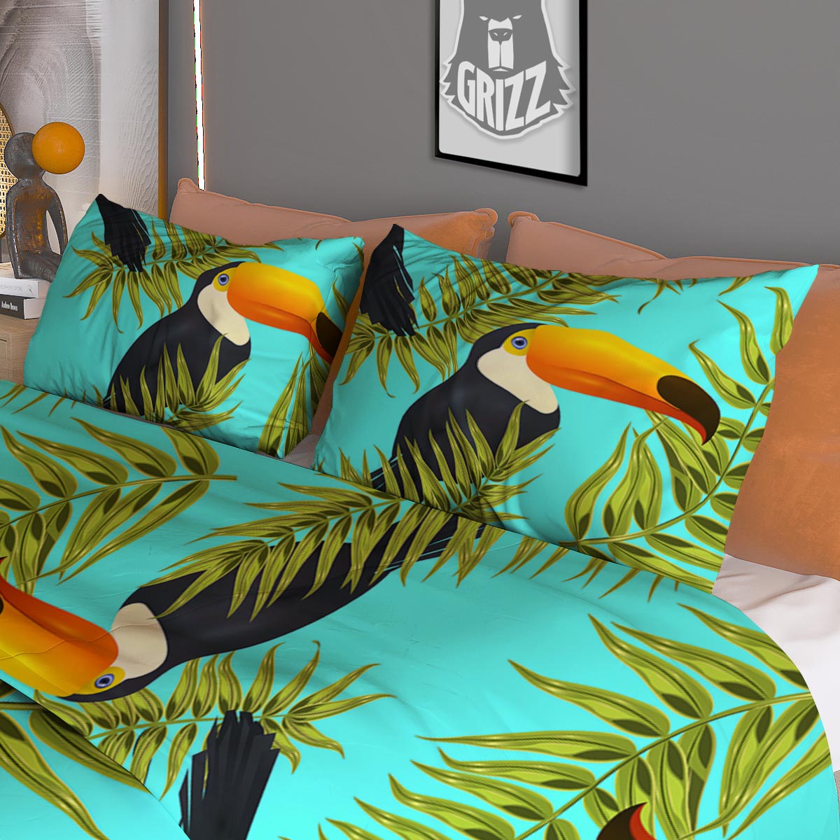 Toucan Toco Print Pattern Duvet Cover Bedding Set
